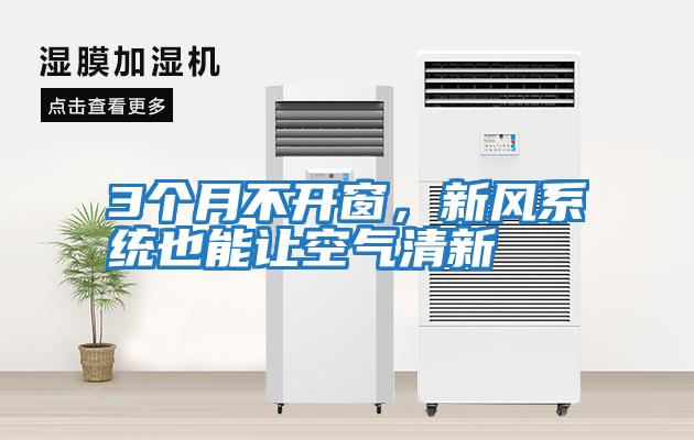3個月不開窗，新風系統也能讓空氣清新