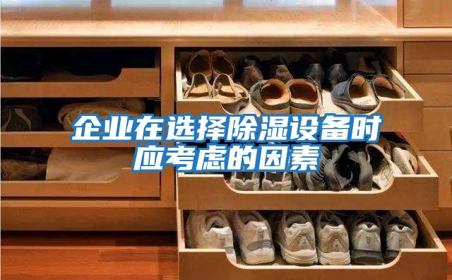 企業在選擇除濕設備時應考慮的因素