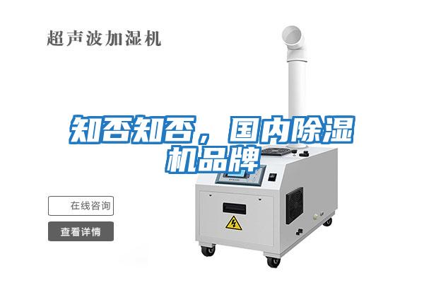 知否知否，國內除濕機品牌