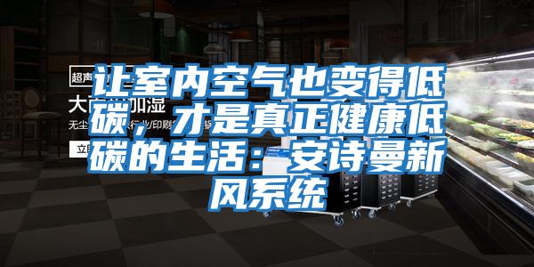 讓室內(nèi)空氣也變得低碳，才是真正健康低碳的生活：安詩(shī)曼新風(fēng)系統(tǒng)