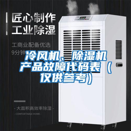 冷風機、除濕機產品故障代碼表（僅供參考）