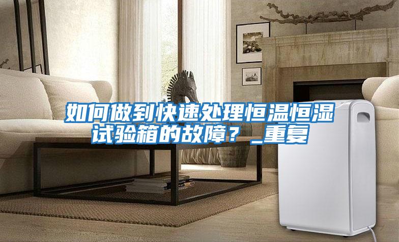 如何做到快速處理恒溫恒濕試驗箱的故障？_重復