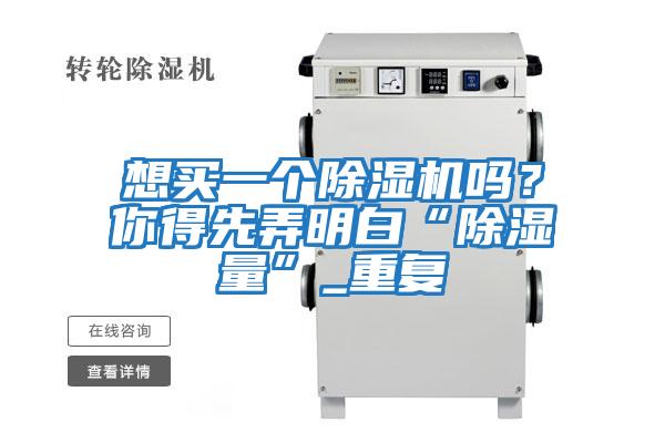 想買一個除濕機嗎？你得先弄明白“除濕量”_重復