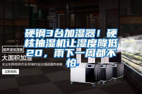 硬鋼3臺加濕器！硬核抽濕機讓濕度降低20，雨下一周都不怕