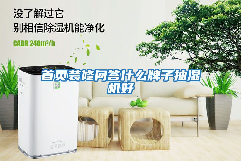 首頁裝修問答什么牌子抽濕機好